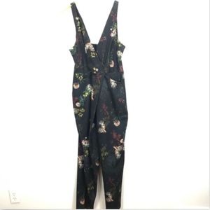 ASOS Womens Size 12 Black Romper Jumpsuit Floral